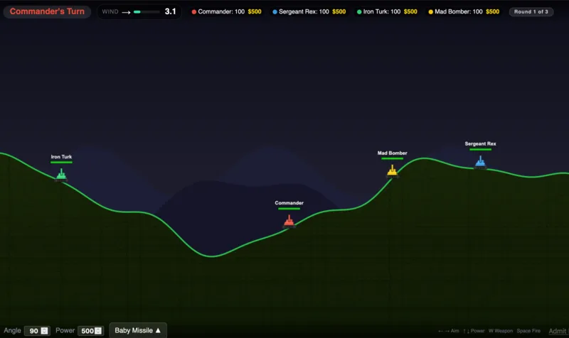 Screenshot of Tank Wars